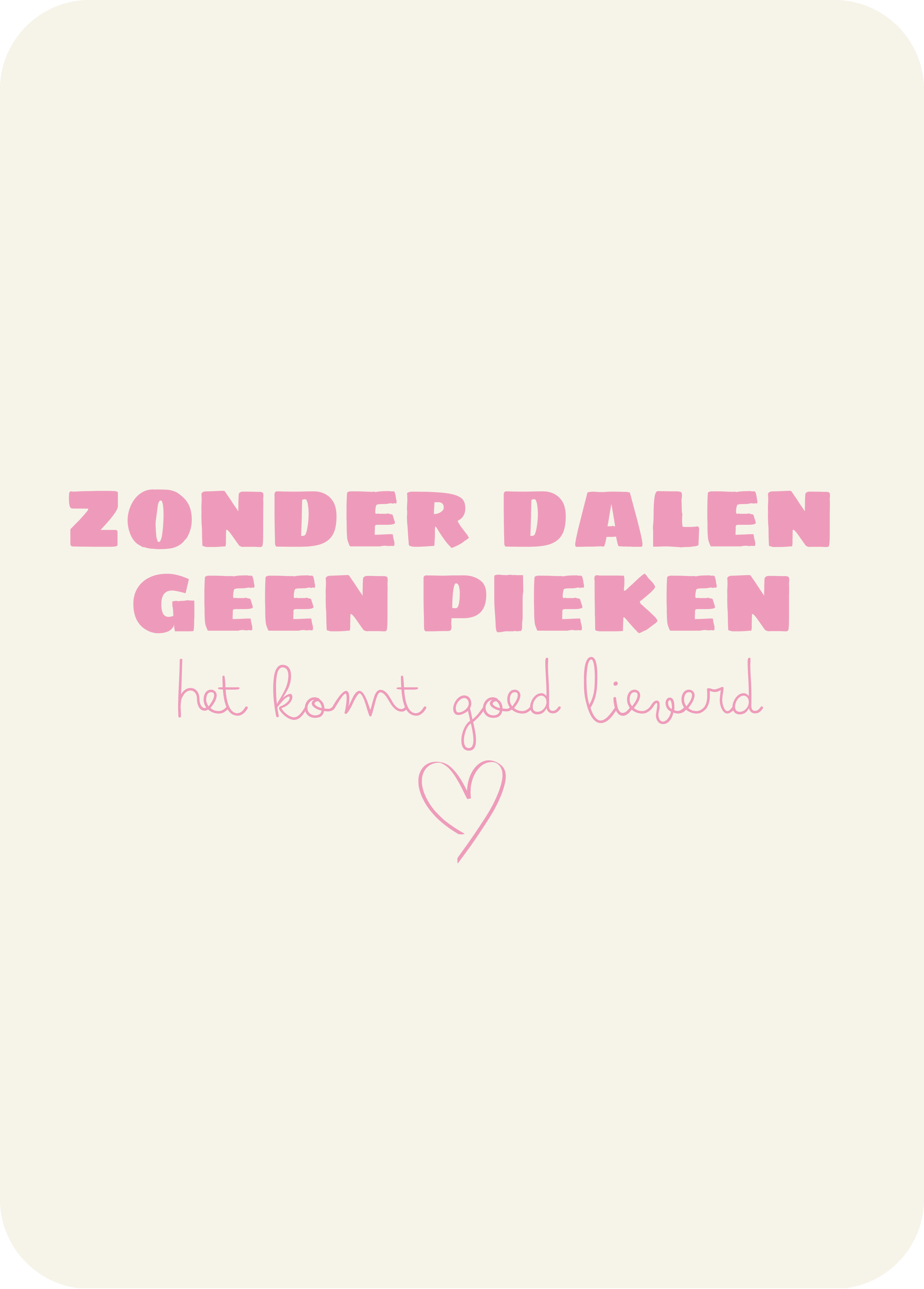 Kaart Zonder dalen geen pieken